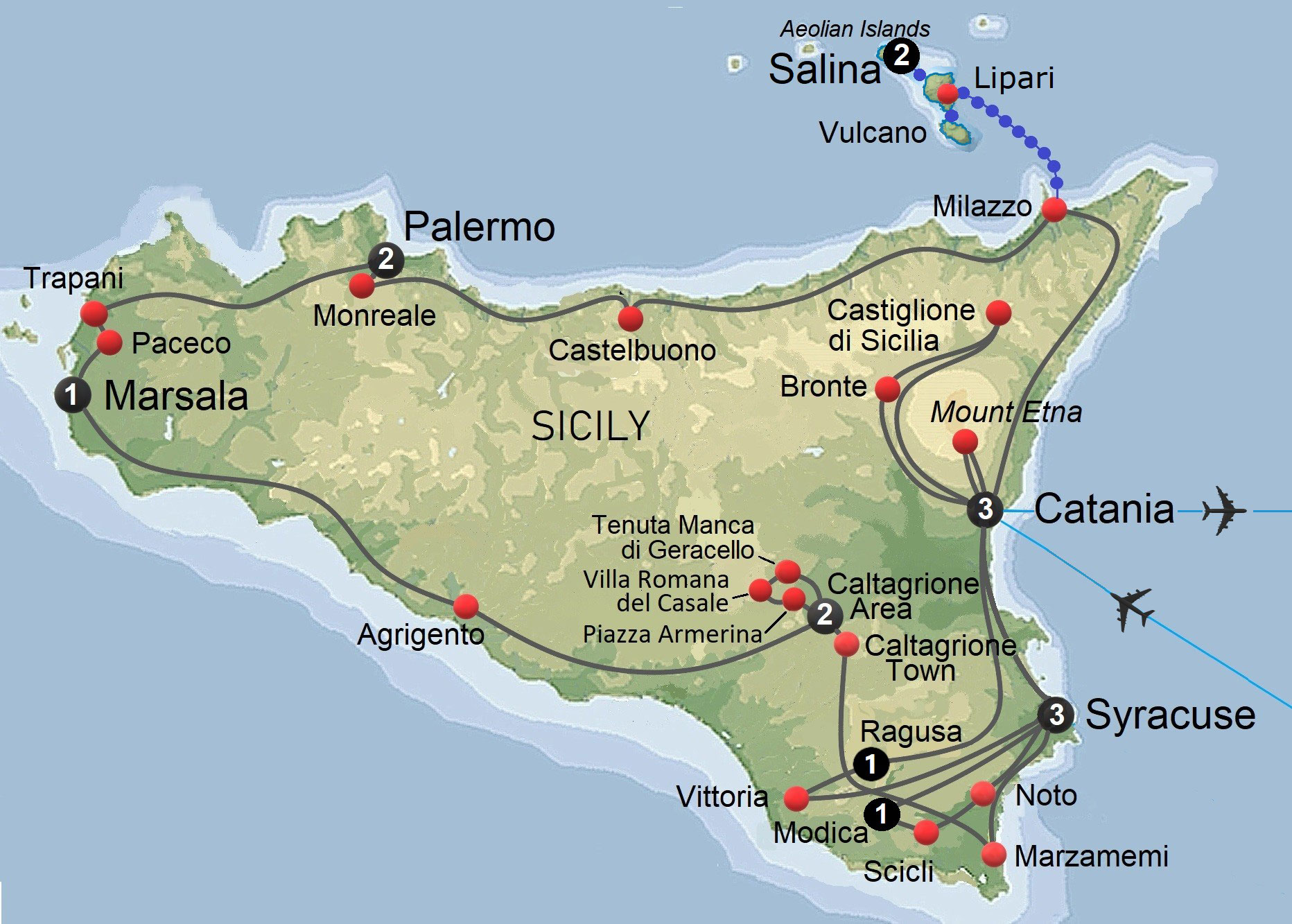 EuroVista Holidays Premium escorted small group coach tours in Sicily